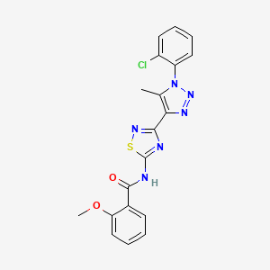 molecular formula C19H15ClN6O2S B2437329 N-{3-[1-(2-chlorophenyl)-5-methyl-1H-1,2,3-triazol-4-yl]-1,2,4-thiadiazol-5-yl}-2-methoxybenzamide CAS No. 932487-72-4