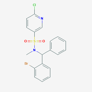 N-[(2-Bromophenyl)-phenylmethyl]-6-chloro-N-methylpyridine-3-sulfonamide