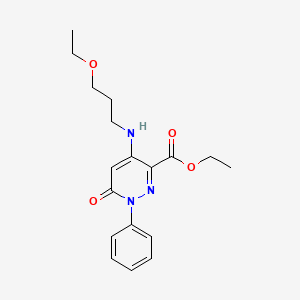 Ethyl 4-((3-ethoxypropyl)amino)-6-oxo-1-phenyl-1,6-dihydropyridazine-3-carboxylate