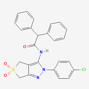 molecular formula C25H20ClN3O3S B2437343 N-(2-(4-chlorophenyl)-5,5-dioxido-4,6-dihydro-2H-thieno[3,4-c]pyrazol-3-yl)-2,2-diphenylacetamide CAS No. 681266-72-8