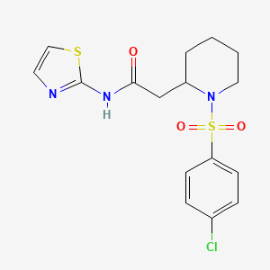 2-(1-((4-chlorophenyl)sulfonyl)piperidin-2-yl)-N-(thiazol-2-yl)acetamide