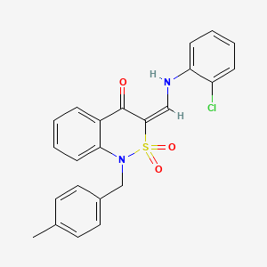 (3E)-3-{[(2-chlorophenyl)amino]methylene}-1-(4-methylbenzyl)-1H-2,1-benzothiazin-4(3H)-one 2,2-dioxide