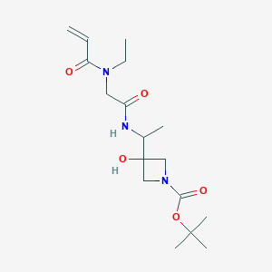 Tert-butyl 3-[1-[[2-[ethyl(prop-2-enoyl)amino]acetyl]amino]ethyl]-3-hydroxyazetidine-1-carboxylate