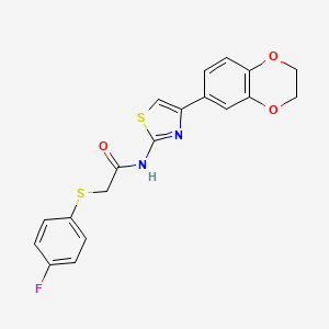 N-(4-(2,3-dihydrobenzo[b][1,4]dioxin-6-yl)thiazol-2-yl)-2-((4-fluorophenyl)thio)acetamide