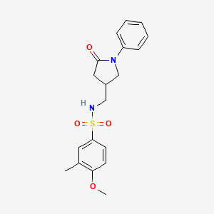 molecular formula C19H22N2O4S B2437364 4-methoxy-3-methyl-N-((5-oxo-1-phenylpyrrolidin-3-yl)methyl)benzenesulfonamide CAS No. 955253-95-9