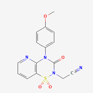 2-(4-(4-methoxyphenyl)-1,1-dioxido-3-oxo-3,4-dihydro-2H-pyrido[2,3-e][1,2,4]thiadiazin-2-yl)acetonitrile