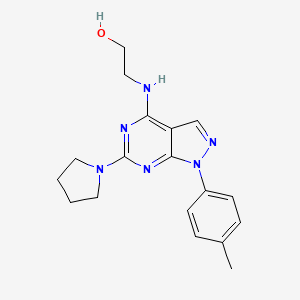 2-((6-(pyrrolidin-1-yl)-1-(p-tolyl)-1H-pyrazolo[3,4-d]pyrimidin-4-yl)amino)ethanol