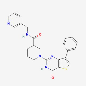 1-(4-oxo-7-phenyl-3,4-dihydrothieno[3,2-d]pyrimidin-2-yl)-N-(pyridin-3-ylmethyl)piperidine-3-carboxamide
