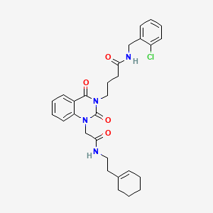 N-(2-chlorobenzyl)-4-[1-{2-[(2-cyclohex-1-en-1-ylethyl)amino]-2-oxoethyl}-2,4-dioxo-1,4-dihydroquinazolin-3(2H)-yl]butanamide