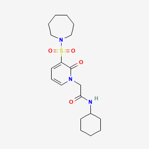 molecular formula C19H29N3O4S B2437399 2-[3-(azepane-1-sulfonyl)-2-oxo-1,2-dihydropyridin-1-yl]-N-cyclohexylacetamide CAS No. 1251695-59-6