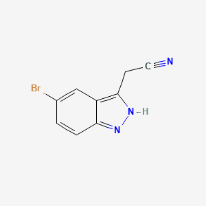 molecular formula C9H6BrN3 B2437400 2-(5-Bromo-1H-indazol-3-yl)acetonitrile CAS No. 1352887-90-1