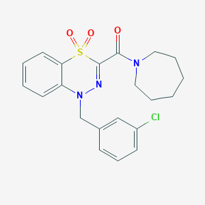 B2437409 3-(1-azepanylcarbonyl)-1-(3-chlorobenzyl)-4lambda~6~,1,2-benzothiadiazine-4,4(1H)-dione CAS No. 1251703-58-8