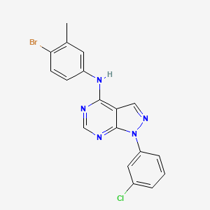 molecular formula C18H13BrClN5 B2437421 N-(4-bromo-3-methylphenyl)-1-(3-chlorophenyl)-1H-pyrazolo[3,4-d]pyrimidin-4-amine CAS No. 887225-29-8