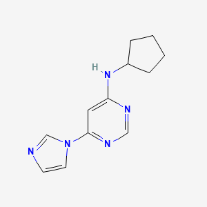 molecular formula C12H15N5 B2437423 N-cyclopentyl-6-(1H-imidazol-1-yl)pyrimidin-4-amine CAS No. 1340814-20-1