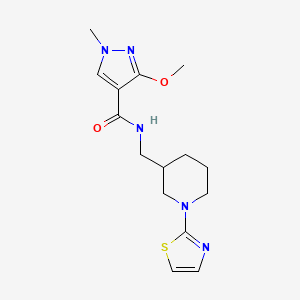molecular formula C15H21N5O2S B2437430 3-methoxy-1-methyl-N-((1-(thiazol-2-yl)piperidin-3-yl)methyl)-1H-pyrazole-4-carboxamide CAS No. 1704534-26-8