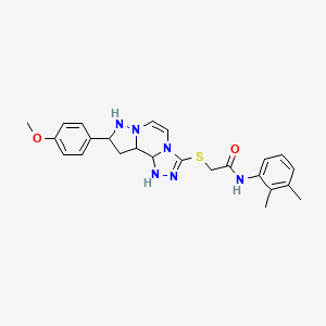 N-(2,3-dimethylphenyl)-2-{[11-(4-methoxyphenyl)-3,4,6,9,10-pentaazatricyclo[7.3.0.0^{2,6}]dodeca-1(12),2,4,7,10-pentaen-5-yl]sulfanyl}acetamide