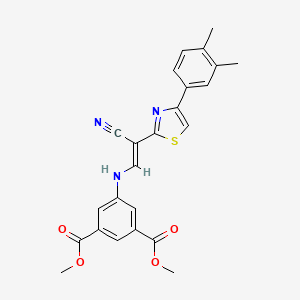 (E)-dimethyl 5-((2-cyano-2-(4-(3,4-dimethylphenyl)thiazol-2-yl)vinyl)amino)isophthalate