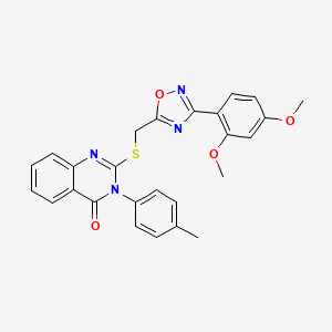 2-(((3-(2,4-dimethoxyphenyl)-1,2,4-oxadiazol-5-yl)methyl)thio)-3-(p-tolyl)quinazolin-4(3H)-one