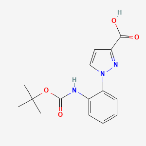 1-[2-[(2-Methylpropan-2-yl)oxycarbonylamino]phenyl]pyrazole-3-carboxylic acid