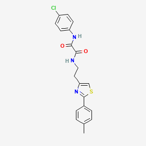 molecular formula C20H18ClN3O2S B2437476 N'-(4-chlorophenyl)-N-{2-[2-(4-methylphenyl)-1,3-thiazol-4-yl]ethyl}ethanediamide CAS No. 896377-55-2