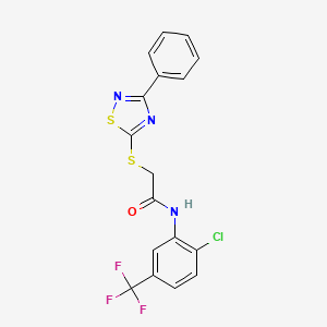 molecular formula C17H11ClF3N3OS2 B2437487 N-(2-chloro-5-(trifluoromethyl)phenyl)-2-((3-phenyl-1,2,4-thiadiazol-5-yl)thio)acetamide CAS No. 864856-22-4