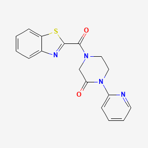 molecular formula C17H14N4O2S B2437490 4-(1,3-Benzothiazole-2-carbonyl)-1-(pyridin-2-yl)piperazin-2-one CAS No. 2320923-88-2