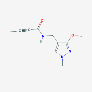 molecular formula C10H13N3O2 B2437491 N-[(3-Methoxy-1-methylpyrazol-4-yl)methyl]but-2-ynamide CAS No. 2411302-40-2