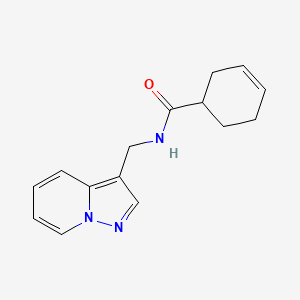 molecular formula C15H17N3O B2437494 N-(pyrazolo[1,5-a]pyridin-3-ylmethyl)cyclohex-3-enecarboxamide CAS No. 1396808-35-7