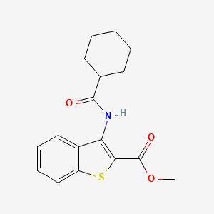 molecular formula C17H19NO3S B2437502 甲基 3-(环己基甲酰胺)苯并[b]噻吩-2-甲酸酯 CAS No. 477490-42-9