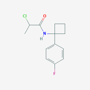 molecular formula C13H15ClFNO B2437506 2-Chloro-N-[1-(4-fluorophenyl)cyclobutyl]propanamide CAS No. 2411224-42-3