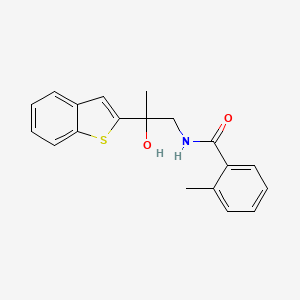 molecular formula C19H19NO2S B2437512 N-[2-(1-benzothiophen-2-yl)-2-hydroxypropyl]-2-methylbenzamide CAS No. 2034403-39-7