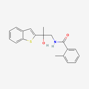 molecular formula C19H19NO2S B2437512 N-(2-(benzo[b]thiophen-2-yl)-2-hydroxypropyl)-2-methylbenzamide CAS No. 2034403-39-7