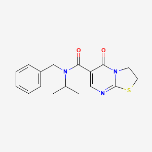 molecular formula C17H19N3O2S B2437546 N-benzyl-5-oxo-N-(propan-2-yl)-2H,3H,5H-[1,3]thiazolo[3,2-a]pyrimidine-6-carboxamide CAS No. 497072-62-5