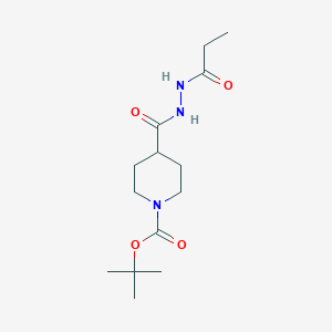 B2437600 Tert-butyl 4-(N'-propanoylhydrazinecarbonyl)piperidine-1-carboxylate CAS No. 1797893-01-6