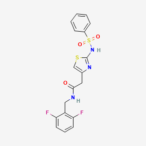 N-(2,6-difluorobenzyl)-2-(2-(phenylsulfonamido)thiazol-4-yl)acetamide