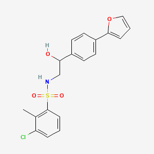 molecular formula C19H18ClNO4S B2437622 3-chloro-N-{2-[4-(furan-2-yl)phenyl]-2-hydroxyethyl}-2-methylbenzene-1-sulfonamide CAS No. 2097912-60-0