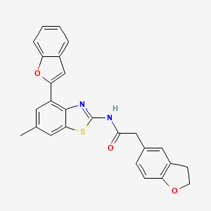 N-(4-(Benzofuran-2-yl)-6-methylbenzo[d]thiazol-2-yl)-2-(2,3-dihydrobenzofuran-5-yl)acetamide