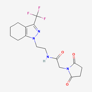 B2437638 2-(2,5-dioxopyrrolidin-1-yl)-N-(2-(3-(trifluoromethyl)-4,5,6,7-tetrahydro-1H-indazol-1-yl)ethyl)acetamide CAS No. 1797624-10-2