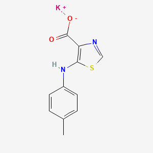 molecular formula C11H9KN2O2S B2437644 Potassium 5-[(4-methylphenyl)amino]-1,3-thiazole-4-carboxylate CAS No. 1955557-58-0