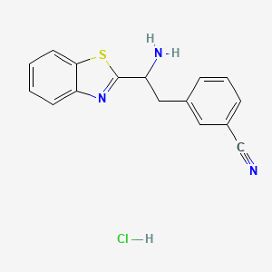 3-[2-Amino-2-(1,3-benzothiazol-2-yl)ethyl]benzonitrile;hydrochloride