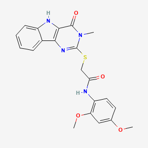 N-(2,4-dimethoxyphenyl)-2-[(3-methyl-4-oxo-5H-pyrimido[5,4-b]indol-2-yl)sulfanyl]acetamide