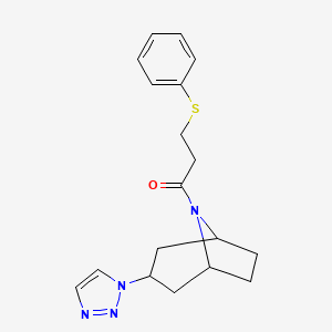 1-((1R,5S)-3-(1H-1,2,3-triazol-1-yl)-8-azabicyclo[3.2.1]octan-8-yl)-3-(phenylthio)propan-1-one