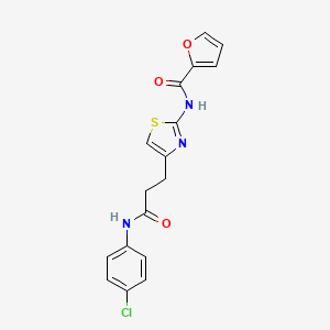 molecular formula C17H14ClN3O3S B2437712 N-(4-(3-((4-chlorophenyl)amino)-3-oxopropyl)thiazol-2-yl)furan-2-carboxamide CAS No. 1021229-11-7