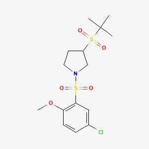 3-(Tert-butylsulfonyl)-1-((5-chloro-2-methoxyphenyl)sulfonyl)pyrrolidine
