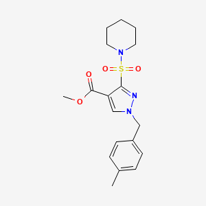 molecular formula C18H23N3O4S B2437715 methyl 1-(4-methylbenzyl)-3-(piperidin-1-ylsulfonyl)-1H-pyrazole-4-carboxylate CAS No. 1251601-99-6