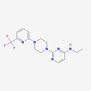 molecular formula C16H19F3N6 B2437724 N-ethyl-2-{4-[6-(trifluoromethyl)pyridin-2-yl]piperazin-1-yl}pyrimidin-4-amine CAS No. 2415603-48-2