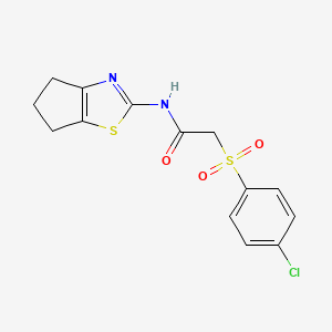 2-((4-chlorophenyl)sulfonyl)-N-(5,6-dihydro-4H-cyclopenta[d]thiazol-2-yl)acetamide