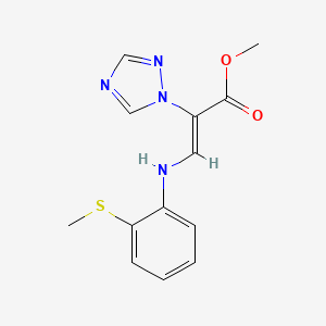 methyl (2Z)-3-{[2-(methylsulfanyl)phenyl]amino}-2-(1H-1,2,4-triazol-1-yl)prop-2-enoate
