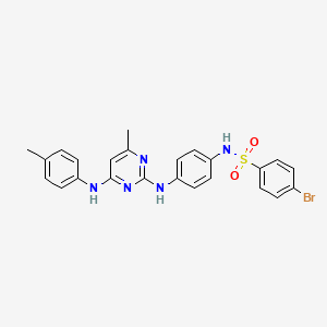 molecular formula C24H22BrN5O2S B2437778 4-溴-N-(4-((4-甲基-6-(对甲苯基氨基)嘧啶-2-基)氨基)苯基)苯磺酰胺 CAS No. 946296-63-5