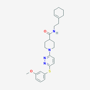 molecular formula C25H32N4O2S B2437789 N-[2-(cyclohex-1-en-1-yl)ethyl]-1-{6-[(3-methoxyphenyl)sulfanyl]pyridazin-3-yl}piperidine-4-carboxamide CAS No. 1206994-19-5